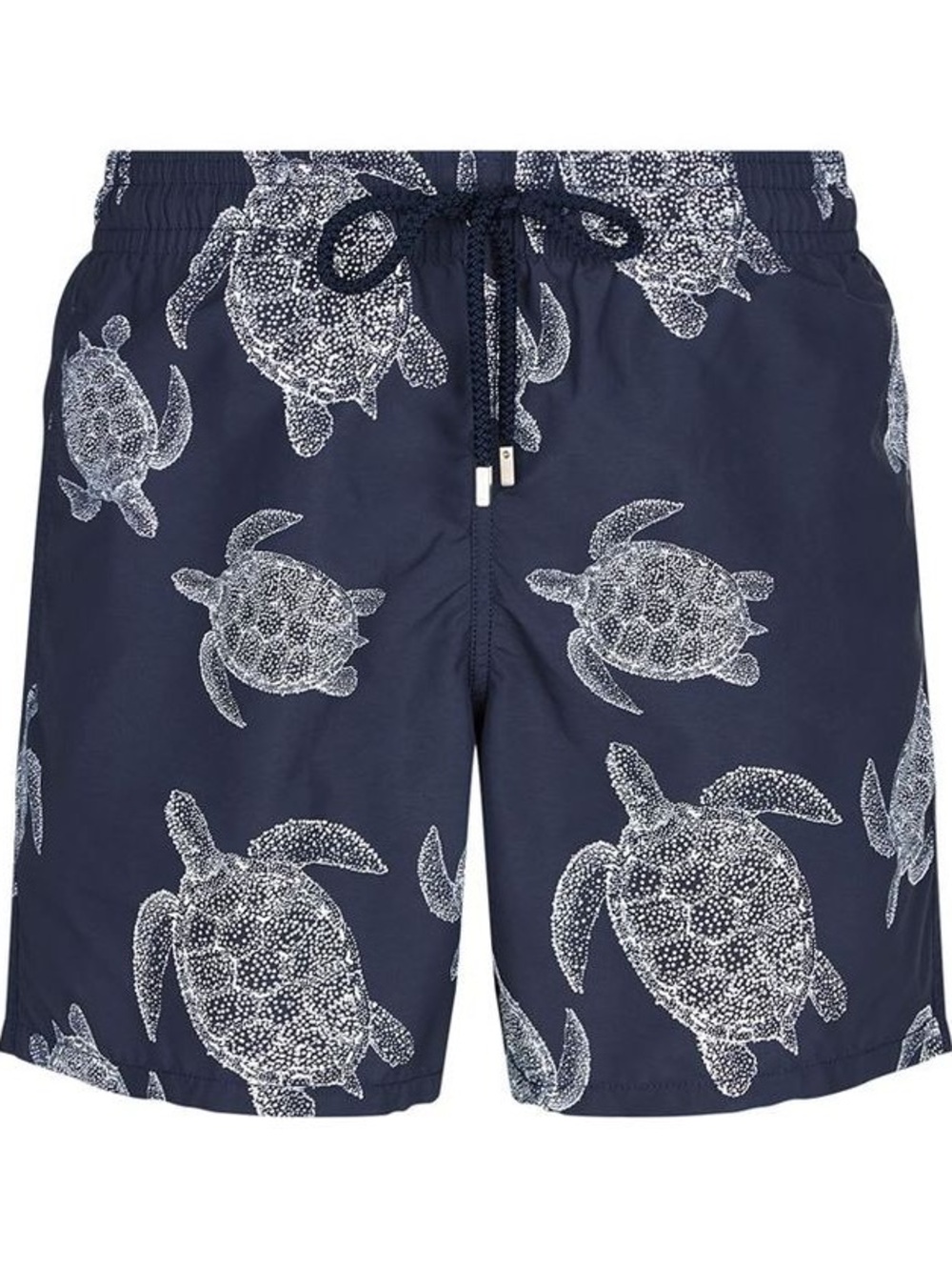 Vilebrequin Navy Swim Trunks with White Turtle Print